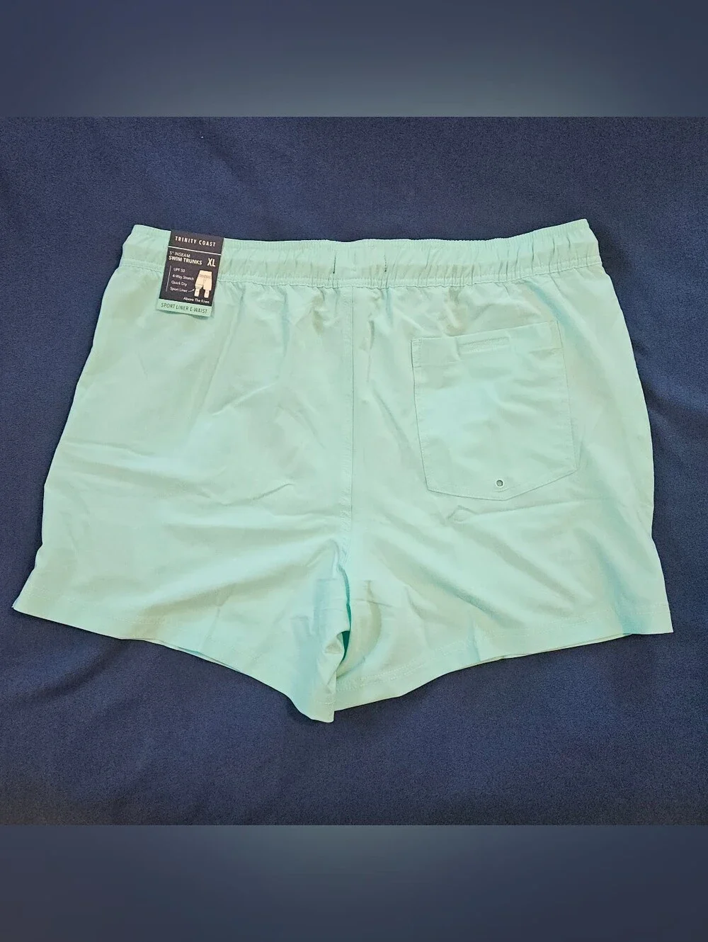 Trinity Coast Men's Swim Trunks Aqua Blue 5